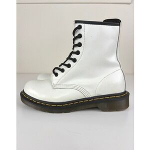 Dr. Martens 1460 White Smooth Leather 8 Eye Combat Boots Women's 7